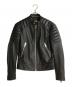 Sandro（サンドロ）の古着「ラムレザーライダースジャケット」｜ブラック