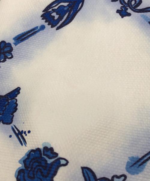 Vivienne Westwood（ヴィヴィアンウエストウッド）Vivienne Westwood (ヴィヴィアンウエストウッド) バードプリントトートバッグ ブルーの古着・服飾アイテム