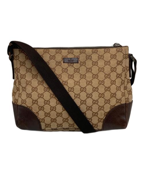 GUCCI（グッチ）GUCCI (グッチ) GGキャンバスショルダーバッグ ベージュの古着・服飾アイテム