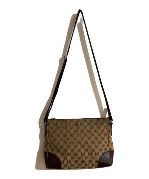GUCCI（グッチ）GUCCI (グッチ) GGキャンバスショルダーバッグ ベージュの古着・服飾アイテム