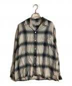 WACKO MARIAワコマリア）の古着「OMBRE CHECK OPEN COLLAR SHIRT L/S/オンブレチェックオープンカラーシャツ」｜ブラック