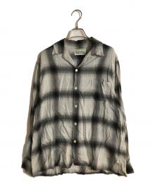 WACKO MARIA（ワコマリア）の古着「OMBRE CHECK OPEN COLLAR SHIRT L/S/オンブレチェックオープンカラーシャツ」｜ブラック