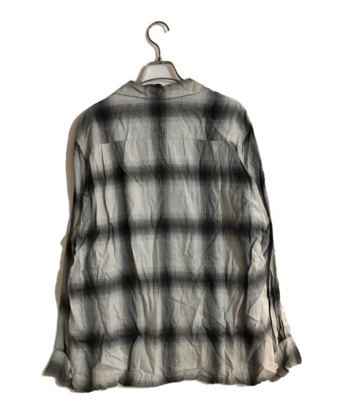 WACKO MARIA（ワコマリア）WACKO MARIA (ワコマリア) OMBRE CHECK OPEN COLLAR SHIRT L/S/オンブレチェックオープンカラーシャツ ブラック サイズ:Ｍの古着・服飾アイテム