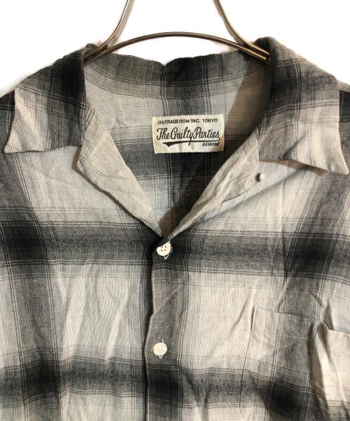 WACKO MARIA（ワコマリア）WACKO MARIA (ワコマリア) OMBRE CHECK OPEN COLLAR SHIRT L/S/オンブレチェックオープンカラーシャツ ブラック サイズ:Ｍの古着・服飾アイテム