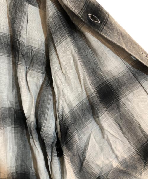 WACKO MARIA（ワコマリア）WACKO MARIA (ワコマリア) OMBRE CHECK OPEN COLLAR SHIRT L/S/オンブレチェックオープンカラーシャツ ブラック サイズ:Ｍの古着・服飾アイテム
