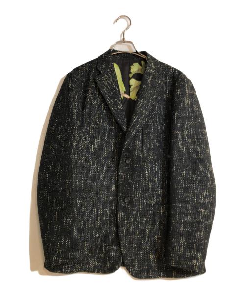ISSEY MIYAKE MEN（イッセイミヤケメン）ISSEY MIYAKE MEN (イッセイミヤケメン) Mizutani Yoshinori インコプリントライニングツイードテーラードジャケット ブラック サイズ:2の古着・服飾アイテム