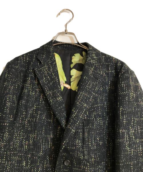 ISSEY MIYAKE MEN（イッセイミヤケメン）ISSEY MIYAKE MEN (イッセイミヤケメン) Mizutani Yoshinori インコプリントライニングツイードテーラードジャケット ブラック サイズ:2の古着・服飾アイテム