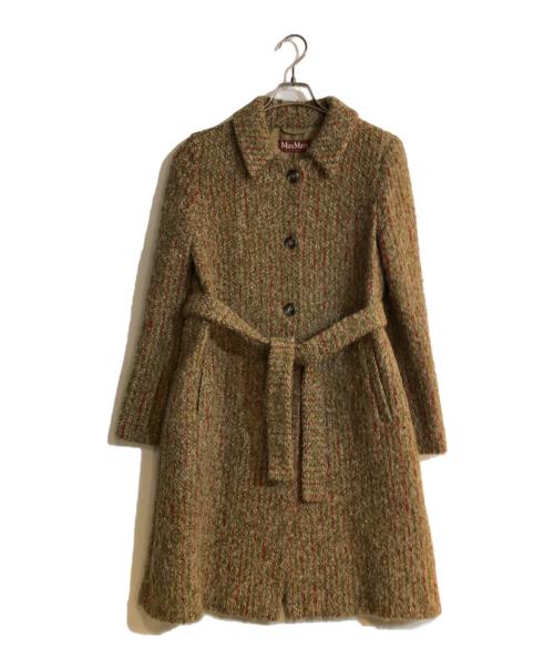 Max Mara Studio（マックスマーラ ストゥディオ）MAX MARA STUDIO (マックスマーラ ストゥディオ) アルパカ混ツイードコート ベージュ サイズ:40の古着・服飾アイテム