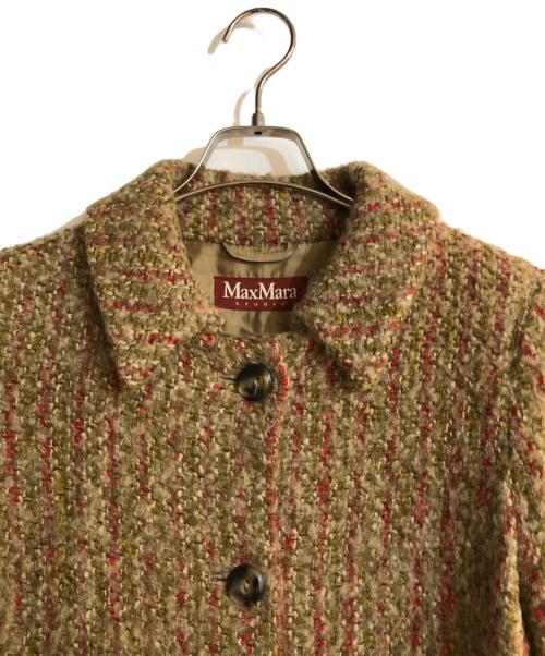 Max Mara Studio（マックスマーラ ストゥディオ）MAX MARA STUDIO (マックスマーラ ストゥディオ) アルパカ混ツイードコート ベージュ サイズ:40の古着・服飾アイテム