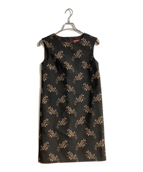 Max Mara Studio（マックスマーラ ストゥディオ）Max Mara Studio (マックスマーラ ストゥディオ) シルク混ジャガードワンピース ブラック サイズ:38の古着・服飾アイテム