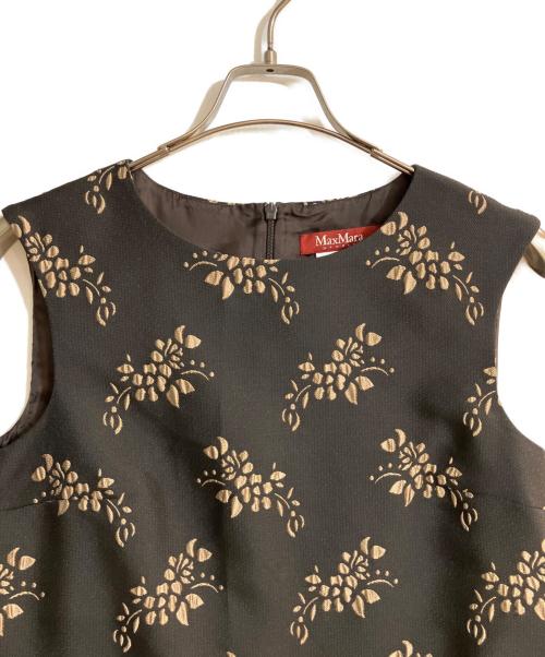 Max Mara Studio（マックスマーラ ストゥディオ）Max Mara Studio (マックスマーラ ストゥディオ) シルク混ジャガードワンピース ブラック サイズ:38の古着・服飾アイテム