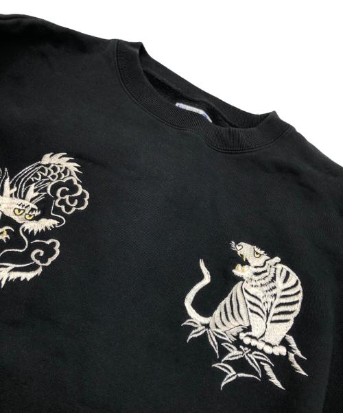 BEAMS（ビームス）BEAMS (ビームス) テーラー東洋 (テーラートウヨウ) SUKA CREW SWEAT EMBROIDERED/スカクルースウェットエンブロイダード ブラック サイズ:Lの古着・服飾アイテム