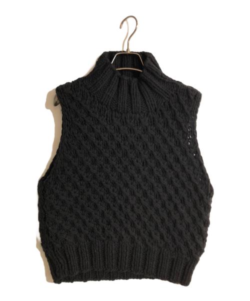 GALERIE VIE（ギャルリーヴィー）GALERIE VIE (ギャルリーヴィー) アルルスウールハンドニット ハイネックベスト ブラック サイズ:不明の古着・服飾アイテム