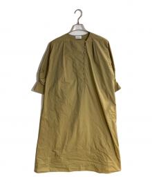 MOGA（モガ）の古着「TCシルキータイプライターフレアーワンピース」｜ベージュ