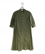 BALLSEYボールジィ）の古着「スパンブロード バックプリーツシャツワンピース」｜グリーン