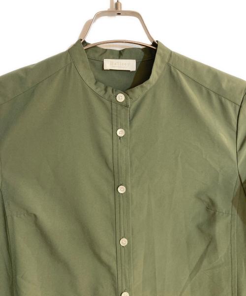 BALLSEY（ボールジィ）BALLSEY (ボールジィ) スパンブロード バックプリーツシャツワンピース グリーン サイズ:不明の古着・服飾アイテム