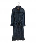 RALPH LAURENラルフローレン）の古着「ベルテッドデニムロングワンピース」｜インディゴ