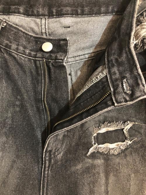 Knuth Marf（クヌースマーフ）knuth marf (クヌースマーフ) damage denim pants/ダメージデニムパンツ ブラック サイズ:Ｓの古着・服飾アイテム