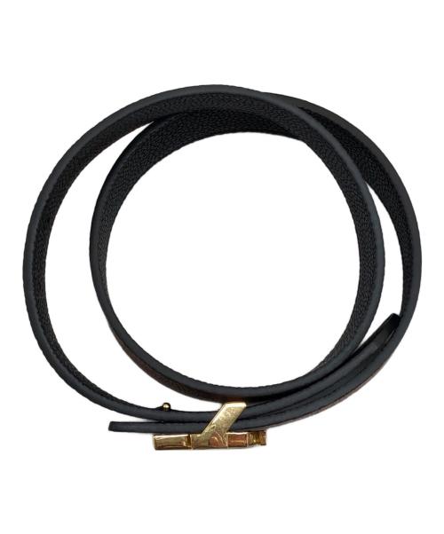 LAUREN RALPH LAUREN（ローレンラルフローレン）LAUREN RALPH LAUREN (ローレンラルフローレン) リバーシブルロゴバックルシュリンクレザーベルト ブラック×ブラウンの古着・服飾アイテム