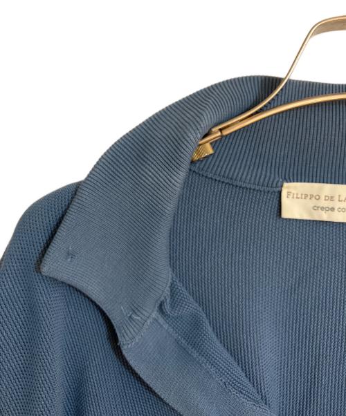 FILIPPO DE LAURENTIIS（フィリッポ・デ・ローレンティス）FILIPPO DE LAURENTIIS (フィリッポ・デ・ローレンティス) クレープコットンニットカーディガン ブルー サイズ:不明の古着・服飾アイテム
