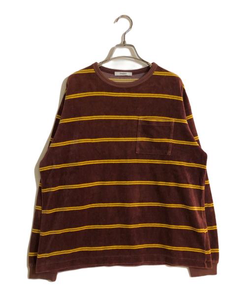 PHEENY（フィーニー）PHEENY (フィーニー) Velours border L/S/ベロアズボーダーロングスリーブ レッド サイズ:FREEの古着・服飾アイテム