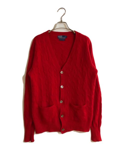 POLO RALPH LAUREN（ポロ・ラルフローレン）POLO RALPH LAUREN (ポロ・ラルフローレン) カシミヤカーディガン レッド サイズ:Mの古着・服飾アイテム