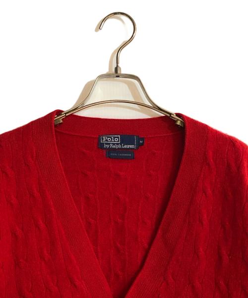 POLO RALPH LAUREN（ポロ・ラルフローレン）POLO RALPH LAUREN (ポロ・ラルフローレン) カシミヤカーディガン レッド サイズ:Mの古着・服飾アイテム