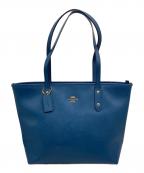 COACHコーチ）の古着「レザートートバッグ」｜ブルー