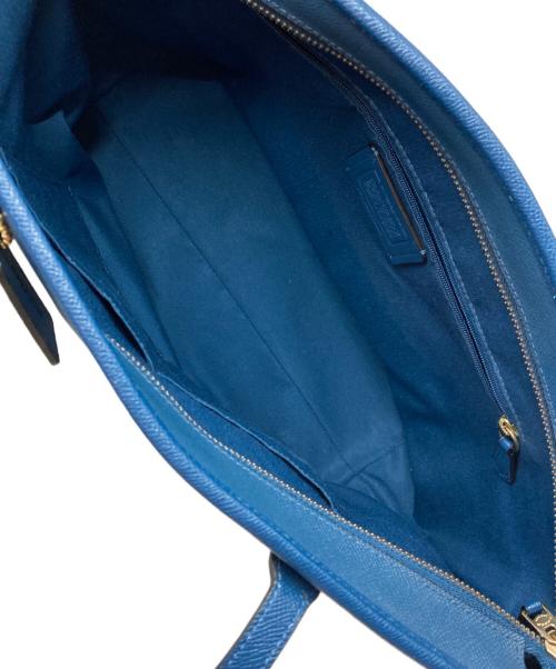 COACH（コーチ）COACH (コーチ) レザートートバッグ ブルーの古着・服飾アイテム