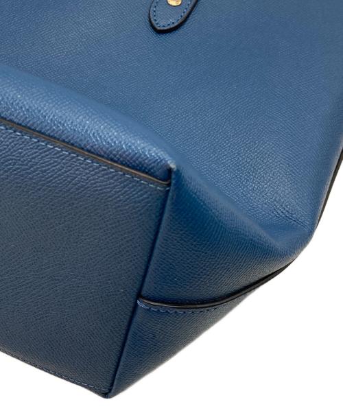 COACH（コーチ）COACH (コーチ) レザートートバッグ ブルーの古着・服飾アイテム