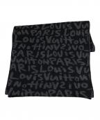 LOUIS VUITTONルイ ヴィトン）の古着「ロゴグラフィティニットマフラー」｜ブラック