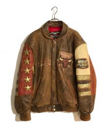 JEFF HAMILTON（ジェフハミルトン）の古着「NBA 5 TIME チャンピオンレザージャケット」｜ブラウン