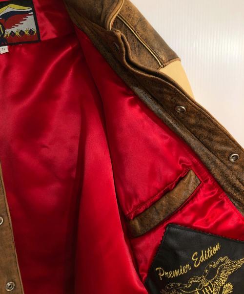 JEFF HAMILTON（ジェフハミルトン）JEFF HAMILTON (ジェフハミルトン) NBA 5 TIME チャンピオンレザージャケット ブラウン サイズ:Sの古着・服飾アイテム