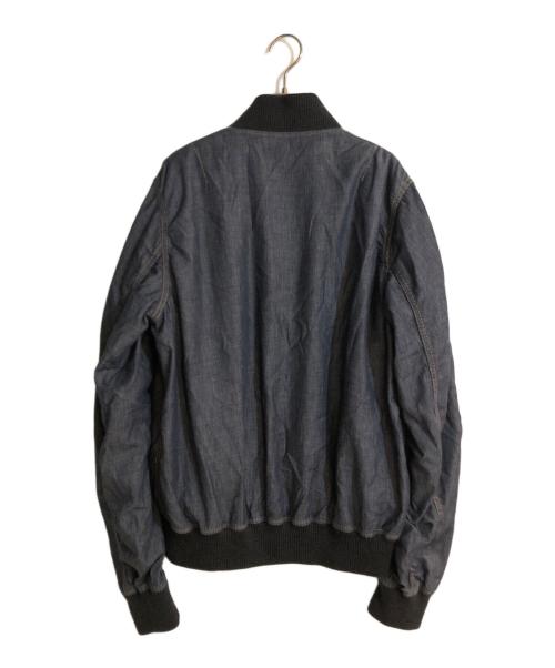 sacai（サカイ）sacai (サカイ) ボアライナーシャンブレーMA-1ジャケット ブルー サイズ:3の古着・服飾アイテム