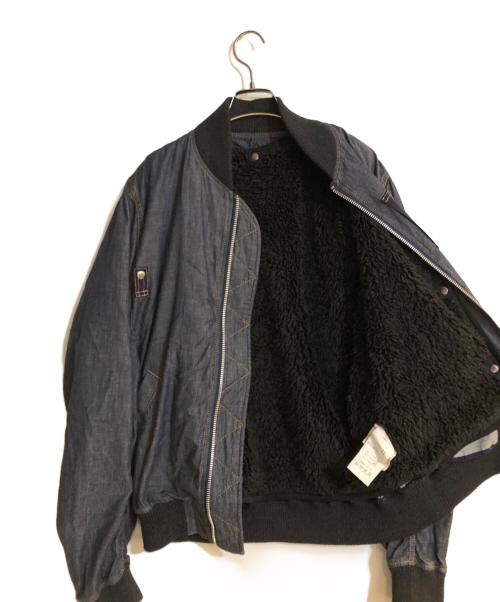 sacai（サカイ）sacai (サカイ) ボアライナーシャンブレーMA-1ジャケット ブルー サイズ:3の古着・服飾アイテム
