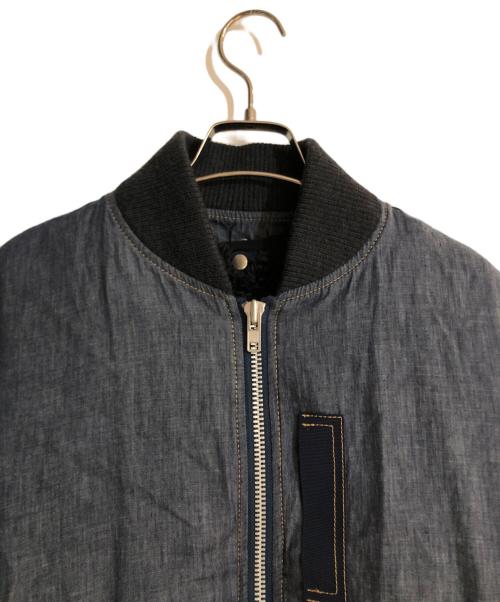 sacai（サカイ）sacai (サカイ) ボアライナーシャンブレーMA-1ジャケット ブルー サイズ:3の古着・服飾アイテム