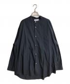 Graphpaperグラフペーパー）の古着「Broad L/S Oversized Band Collar Shirt」｜グレー