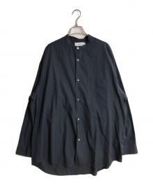 Graphpaper（グラフペーパー）の古着「Broad L/S Oversized Band Collar Shirt」｜グレー