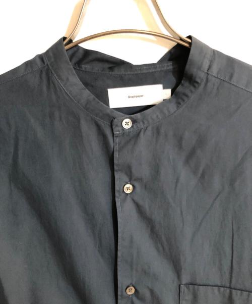 Graphpaper（グラフペーパー）Graphpaper (グラフペーパー) Broad L/S Oversized Band Collar Shirt グレー サイズ:1の古着・服飾アイテム