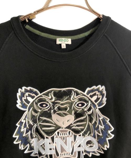 KENZO（ケンゾー）KENZO (ケンゾー) タイガーエンブロイダリースウェット ブラック サイズ:Lの古着・服飾アイテム