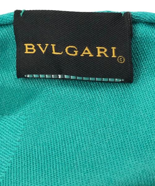BVLGARI（ブルガリ）BVLGARI (ブルガリ) ロゴマニアジャガード大判シルクストール グリーンの古着・服飾アイテム