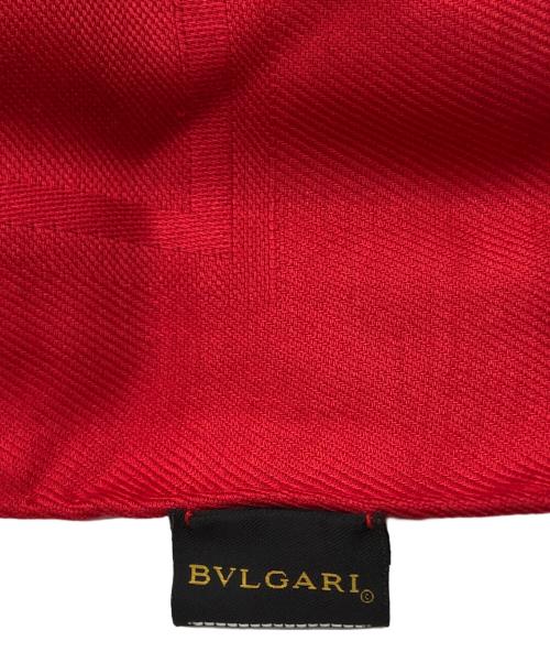 BVLGARI（ブルガリ）BVLGARI (ブルガリ) ウール混シルクロゴストール レッドの古着・服飾アイテム