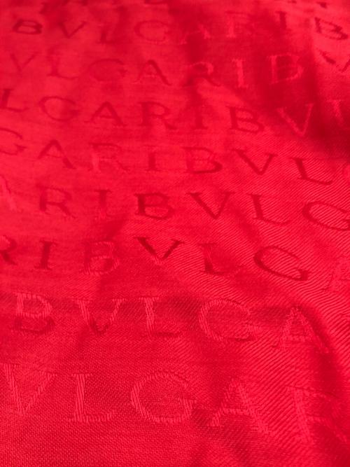 BVLGARI（ブルガリ）BVLGARI (ブルガリ) ウール混シルクロゴストール レッドの古着・服飾アイテム