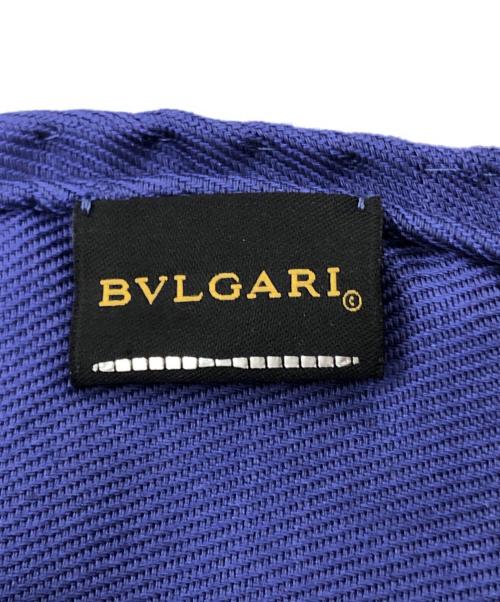 BVLGARI（ブルガリ）BVLGARI (ブルガリ) ウール混シルクロゴストール ブルーの古着・服飾アイテム