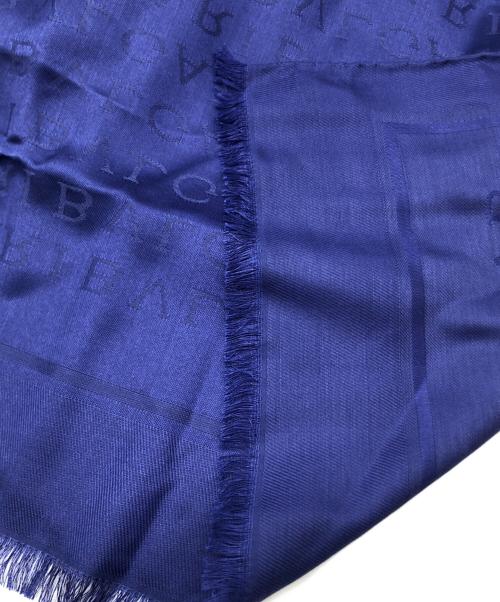 BVLGARI（ブルガリ）BVLGARI (ブルガリ) ウール混シルクロゴストール ブルーの古着・服飾アイテム