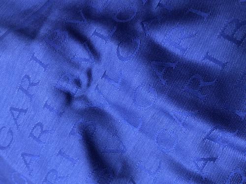 BVLGARI（ブルガリ）BVLGARI (ブルガリ) ウール混シルクロゴストール ブルーの古着・服飾アイテム