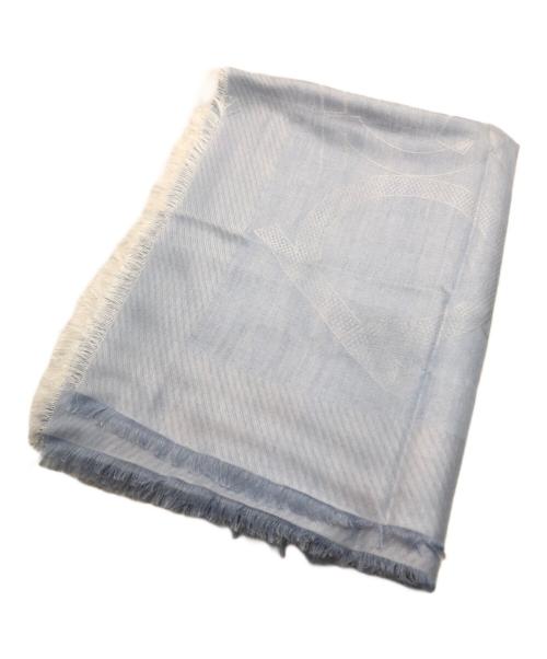 Salvatore Ferragamo（サルヴァトーレ フェラガモ）Salvatore Ferragamo (サルヴァトーレ フェラガモ) シルク混カシミヤストール スカイブルーの古着・服飾アイテム