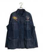 POLO RALPH LAURENポロ・ラルフローレン）の古着「Ripstop Workshirt Jacket dragon riders/リップストップワークシャツジャケットドラゴンラーダース」｜インディゴ