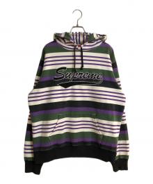 SUPREME（シュプリーム）の古着「18SS STRIPED HOODED SWEATSHIRT/18SSストライプドフーディースウェットシャツ」｜パープル