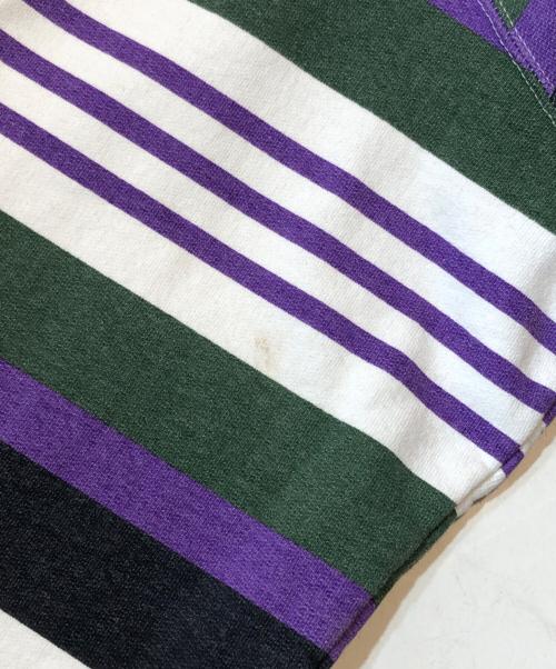 SUPREME（シュプリーム）Supreme (シュプリーム) 18SS STRIPED HOODED SWEATSHIRT/18SSストライプドフーディースウェットシャツ パープル サイズ:Mの古着・服飾アイテム